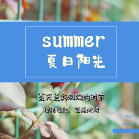 夏天气息清新蓝色夏日公众号配图
