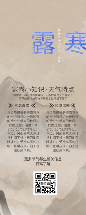 寒露节气健康养生手机营销长图