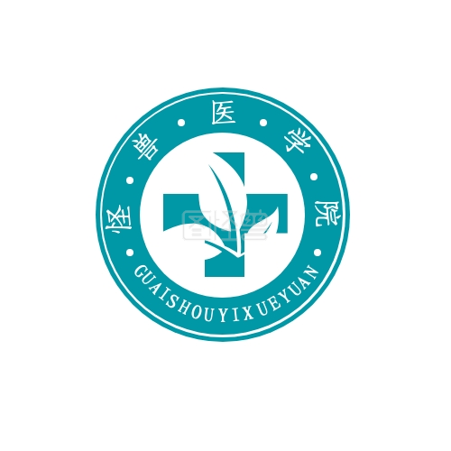 医学院logo设计简约绿色学校徽章