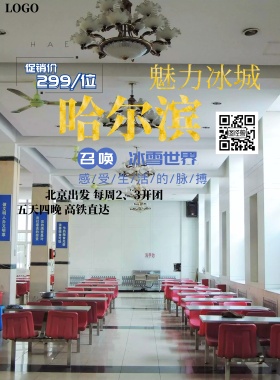 哈尔滨旅游简约创意大气冰雪海报