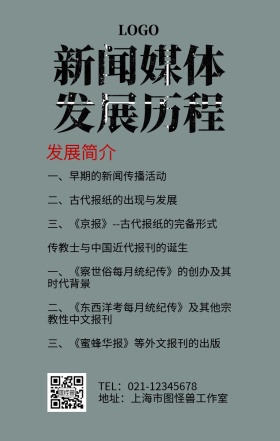 新闻媒体发展历程手机海报