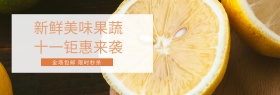双十一简约果蔬促销海报banner