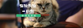 猫粮狗粮双十一淘宝促销简约直通车海报