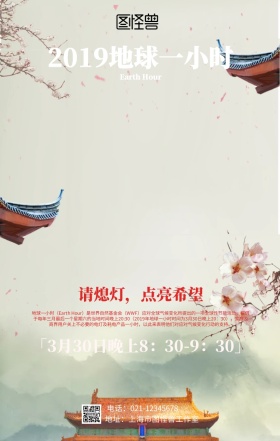 简约大气地球一小时海报