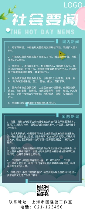 社会要闻问号新闻蓝色生活营销新闻长图
