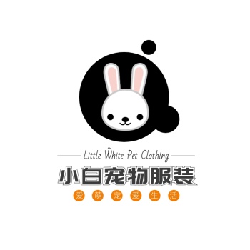 黑色小猫卡通插画宠物服装电商logo