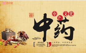 中医药养生文化宣传中药中国风牛皮纸