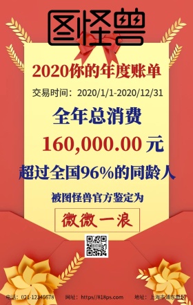 消费单账单年度总结海报