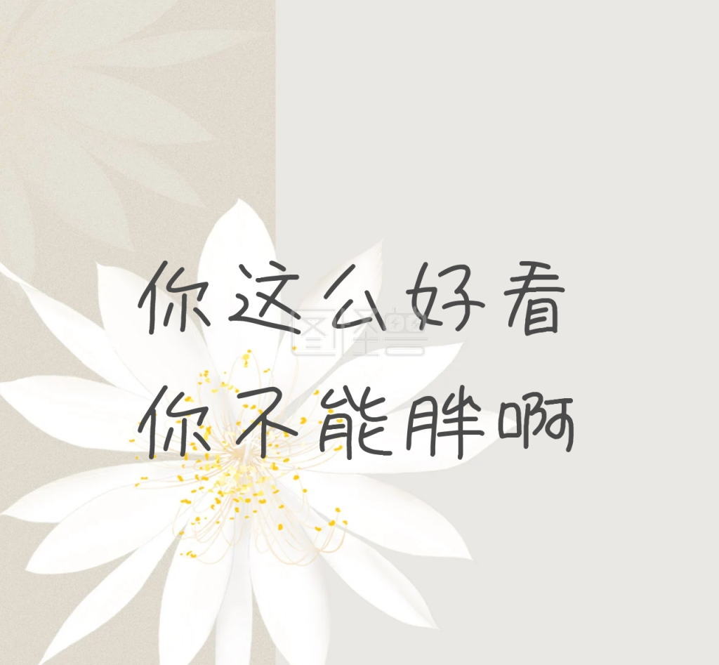 你这么好看你不能胖啊纸张简约文字