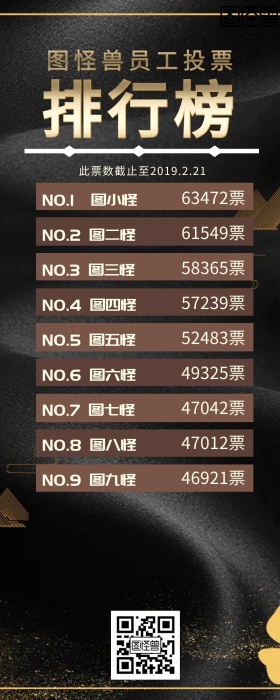 经典大气公司企业内部员工投票排行榜营销图
