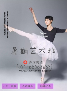 粉色小清新简约艺术培训招生宣传海报模版
