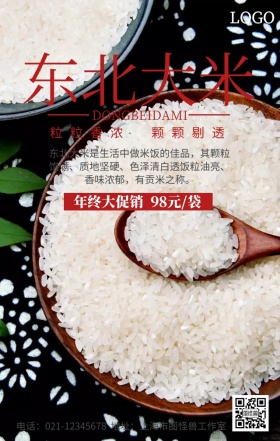 东北大米创意大气营销海报