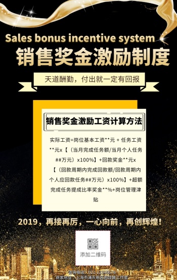 销售奖金激励海报