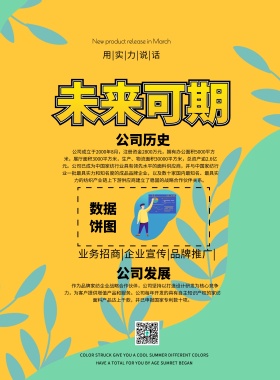 百分比饼图公司简介大气宣传印刷海报