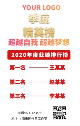 2018年度业绩排行榜手机海报