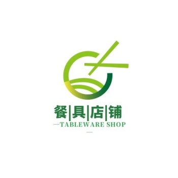 餐具店铺绿色环保筷子简约logo