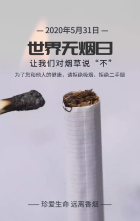 世界无烟日珍爱生命咖色手绘手机海报