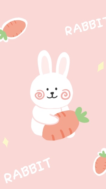可爱少女心萌系卡通小兔子手机壁纸