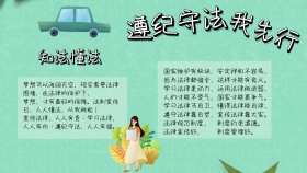 遵纪守法我先行手抄报