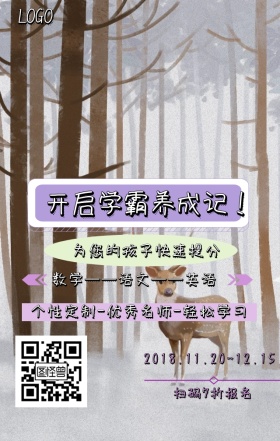 2018寒假班学生招生宣传海报