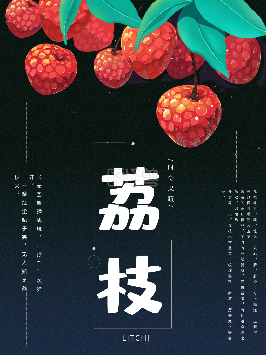 妃子笑荔枝水果海报