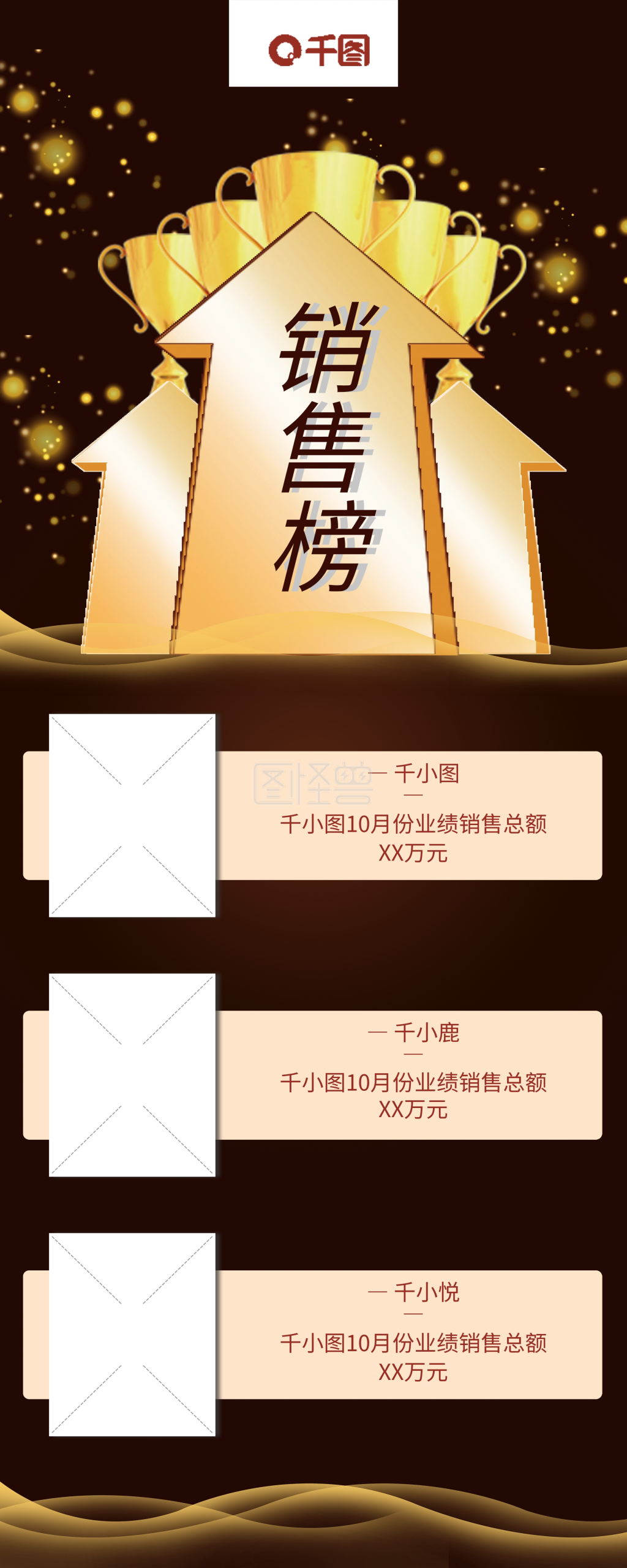 销售排行榜海报-每月业绩销售排行榜在线图片制作-图怪兽