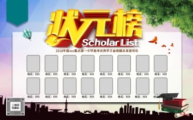 状元榜海报 C4D超清渲染艺术字