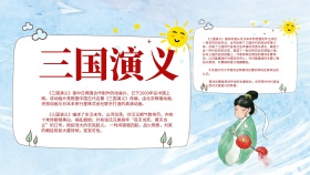 读书小报三国演义红色古风卡通手抄报