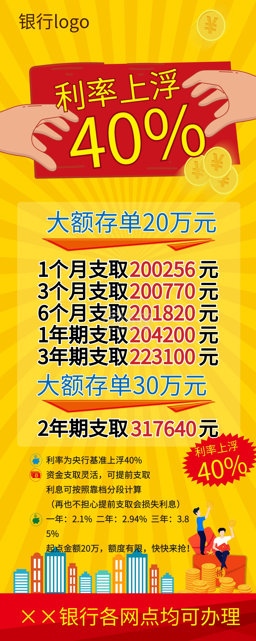 银行存款展架大额存单