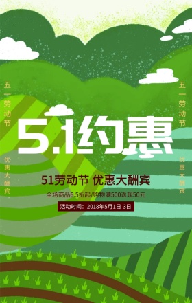 五一大促人物劳动节红色复古手机海报