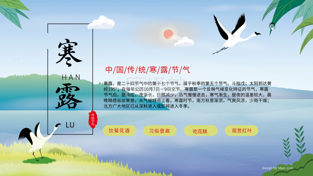 寒露节气介绍型主题展板