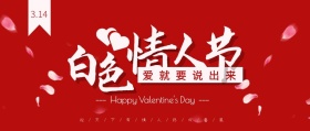 白色情人节宣传节日祝福营销手机红包封面