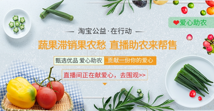 电商直播爱心助农蓝色清新banner