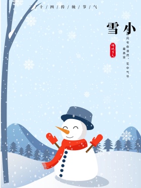 原创小雪手绘插画海报