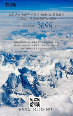 西北西藏布达拉宫旅游手机海报