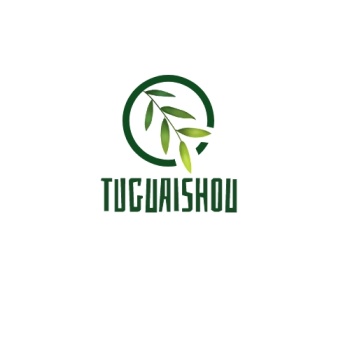 卡通绿色柳叶圆形logo设计