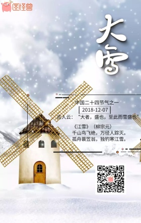 二十四节气大雪冬季日签海报