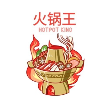 火锅食材红色简约logo