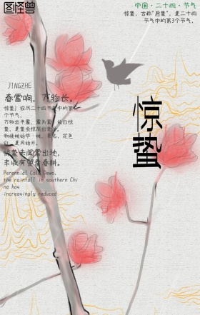 水墨古风惊蛰海报