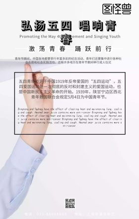 弘扬五四 唱响青春蓝色人物简约海报	
