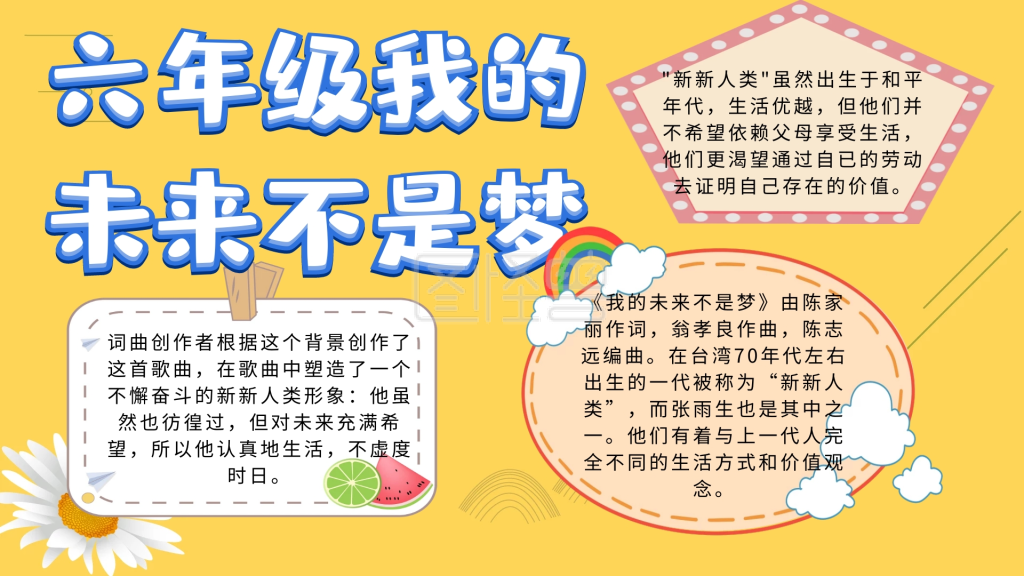 简约宣传六年级我的未来不是梦手抄报