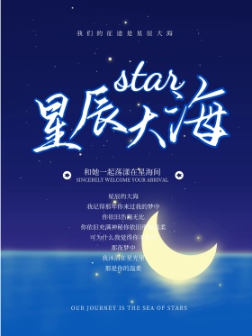 唯美浪漫夏夜星辰大海海报设计