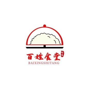 百姓食堂餐饮锅盖红色简约logo