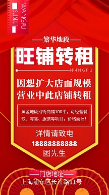 旺铺转租大气海报