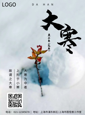 大寒节气宣传海报