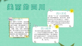 绿色卡通美丽的四川手抄报