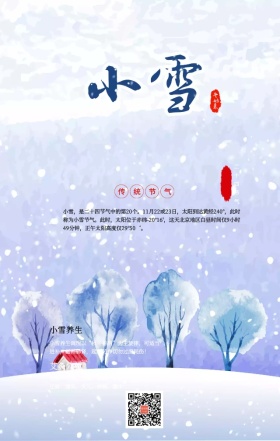 小雪传统节气创意唯美手绘手机海报
