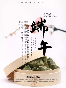 清爽简约端午节海报