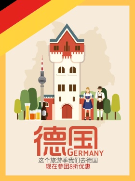 I字母德国旅游海报设计