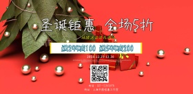 圣诞狂欢蓝色雪地促销海报